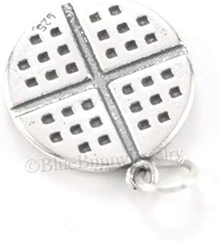 WAFFLE Charm Pendant Cook Food Sterling Silver 3D 925 .925 Cooking yummy! in Saudi Arabia