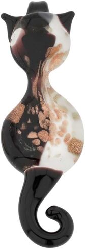 Glass Of Venice Murano Glass Cat Pendant - Black and White in Saudi Arabia