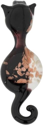 Glass Of Venice Murano Glass Cat Pendant - Black and White in Saudi Arabia