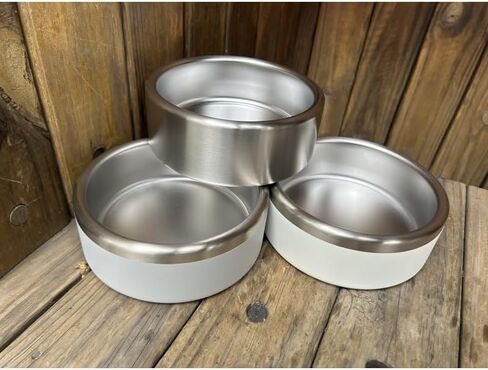 Dog Bowls, Dog Food Water Bowl with Non-Slip Rubber Base, Insulated Stainless Steel Dog Bowls, Double Wall Dog Bowl for Small Medium Dogs, Durable, Dishwasher Safe in Saudi Arabia