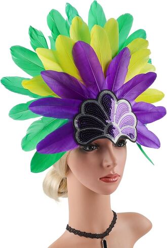 Mardi Gras Headbands, Carnival Feather Headwear, Fasinator Headpiece for Show Girl in Saudi Arabia