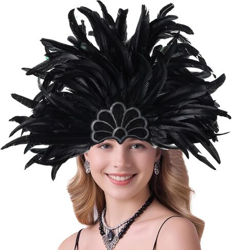 Mardi Gras Headbands, Carnival Feather Headwear, Fasinator Headpiece for Show Girl in Saudi Arabia