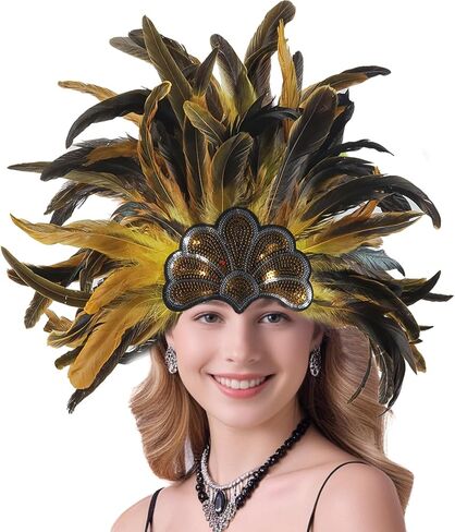 Mardi Gras Headbands, Carnival Feather Headwear, Fasinator Headpiece for Show Girl in Saudi Arabia