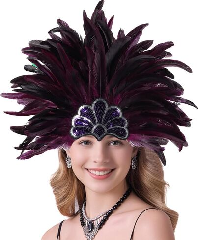 Mardi Gras Headbands, Carnival Feather Headwear, Fasinator Headpiece for Show Girl in Saudi Arabia