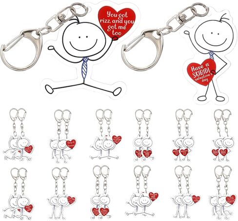Thyle 24 Pcs Valentines Day Keychain Gifts Funny Slang Keychains Bulk Valentines Day Party Favors for Friends Gen Alpha Gifts in Saudi Arabia