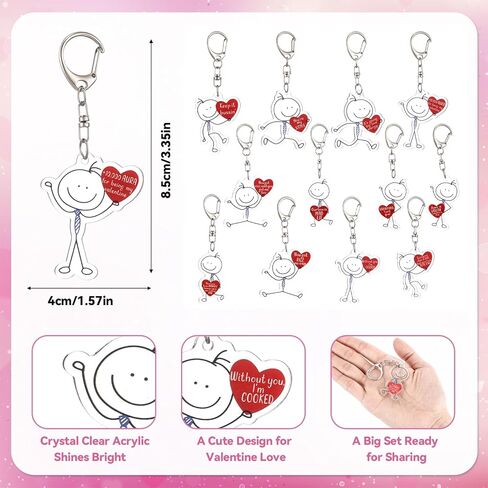 Thyle 24 Pcs Valentines Day Keychain Gifts Funny Slang Keychains Bulk Valentines Day Party Favors for Friends Gen Alpha Gifts in Saudi Arabia