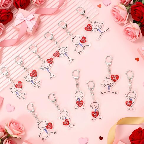 Thyle 24 Pcs Valentines Day Keychain Gifts Funny Slang Keychains Bulk Valentines Day Party Favors for Friends Gen Alpha Gifts in Saudi Arabia