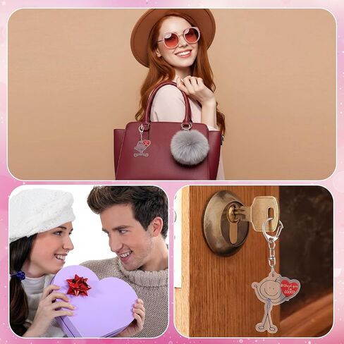 Thyle 24 Pcs Valentines Day Keychain Gifts Funny Slang Keychains Bulk Valentines Day Party Favors for Friends Gen Alpha Gifts in Saudi Arabia