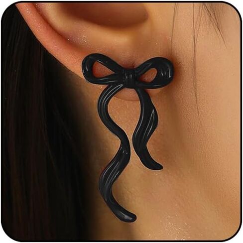 Valentines Earrings for Women Gold Hot Pink Black Red Bow Earrings Christmas Holiday Earring Valentines Day Outfits for Women Valentine's Day Gifts for Her in Saudi Arabia