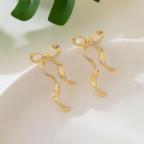 Valentines Earrings for Women Gold Hot Pink Black Red Bow Earrings Christmas Holiday Earring Valentines Day Outfits for Women Valentine's Day Gifts for Her in Saudi Arabia