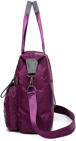 Women's Multi-Functional Tote Purse - Large Nylon Shoulder Bag with 9 Pockets for Work, Travel & Nursing in Saudi Arabia