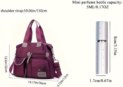 Women's Multi-Functional Tote Purse - Large Nylon Shoulder Bag with 9 Pockets for Work, Travel & Nursing in Saudi Arabia