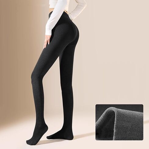 2 Pairs Women's Thermal Fleece Lined Tights for Women, Black 400D Opaque Pantyhose, High Waist Warm Winter Leggings with Lightweight & Non-See Through, Cold Weather in Saudi Arabia