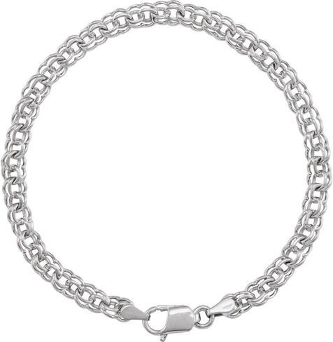 14K Gold Solid Double Link Charm Bracelet in Saudi Arabia