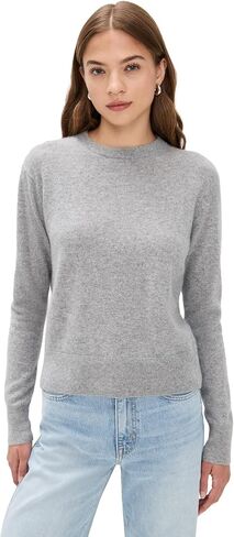 White & Warren Women's Cashmere Crew Pullover, Grey Heather, M in Saudi Arabia