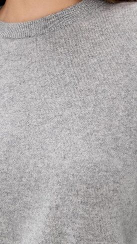 White & Warren Women's Cashmere Crew Pullover, Grey Heather, M in Saudi Arabia