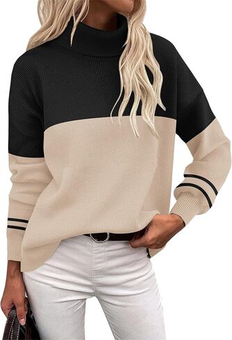Zeagoo Women's Turtleneck Sweater 2025 Fall Winter Chunky Knit Sweaters Casual Side Slit Pullover Jumper Top in Saudi Arabia