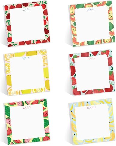 Colorful to Do Sticky Note Assortment / 3" x 3" Vibrant Repositionable Sticky Notes/Set of 6 Motivational Phrase Pads/Made in The USA in Saudi Arabia