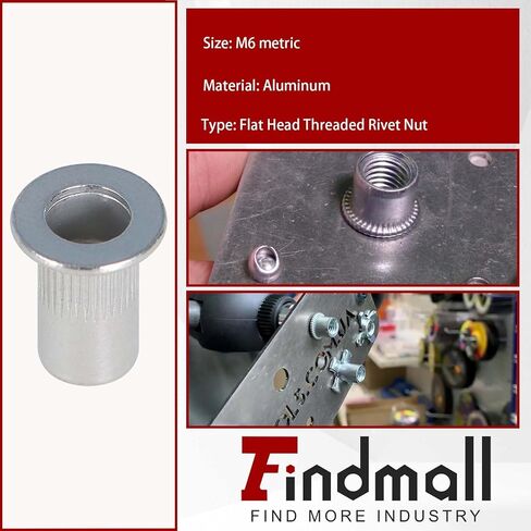 100 قطعة M6 برشام المكسرات عدة متري الألومنيوم شقة رئيس الخيوط جوزة برْشام إدراج Nutsert برشام المكسرات مجموعة متنوعة in Kuwait