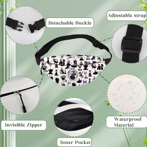 BWWKTOP Villains Queen Waist Bag Villains Fan Gift Witch Movie Fanny Pack Evil Queen Merch (Villains Queen-WB) in Saudi Arabia