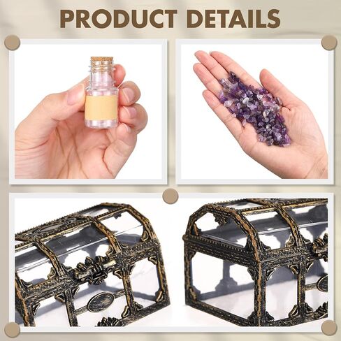 LemonRoad 120 Pcs Crystal Chips Gemstone Bottles Set Include 50 Pcs Gemstone Bottles 12 Colors of 1200g Healing Crystals Chips Wicca Gem Stones Kit Witch Gifts Craft Supplies in Saudi Arabia