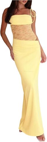 Women’s Elegant Ruched Maxi Dress – Spaghetti Strap Bodycon Party Dress with Slit & Open Back in Saudi Arabia