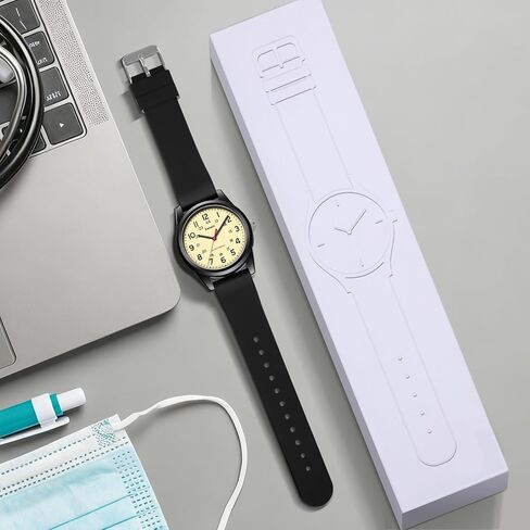 Watches for Mens Womens Unisex Easy to Read Analog Quartz Wristwatch Silicone Strap Military 24 Hour Time Casual Comfortable 30M Waterproof in Saudi Arabia