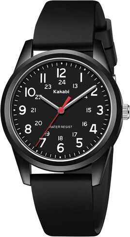 Watches for Mens Womens Unisex Easy to Read Analog Quartz Wristwatch Silicone Strap Military 24 Hour Time Casual Comfortable 30M Waterproof in Saudi Arabia