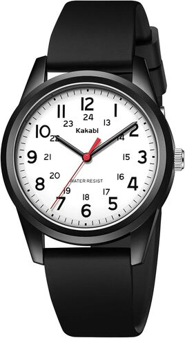 Watches for Mens Womens Unisex Easy to Read Analog Quartz Wristwatch Silicone Strap Military 24 Hour Time Casual Comfortable 30M Waterproof in Saudi Arabia