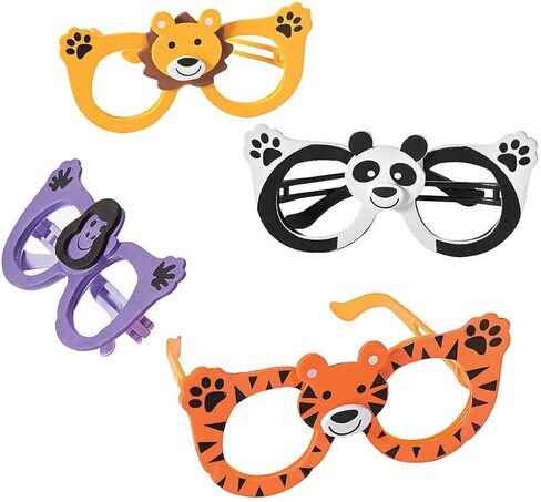 Fun Express - Zoo Animal Eyeglass Assortment - Child - Apparel Accessories - Eyewear - Novelty Glasses - 12 Pieces in Saudi Arabia