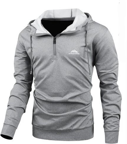 Mens Quarter Zip Hoodies Long Sleeve Casual Pullover Sports Outdoor Athletic Sweatshirts in Saudi Arabia