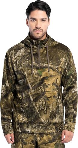 Realtree mens Half Zip Pullover Bonded Fleece Hoodie in Saudi Arabia