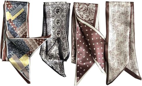 4 Pack Head Scarf Hair Neck Scarves For Women Purse Bag Scarfs For Handbags Long Thin Headscarf Fashion Gifts in Saudi Arabia