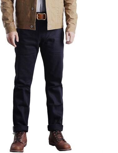 Red Tornado Vintage Men's Jeans Slim Fit Straight Leg Selvedge Denim Pants Mid Rise Jean One Wash Chino Pants 14oz in Saudi Arabia