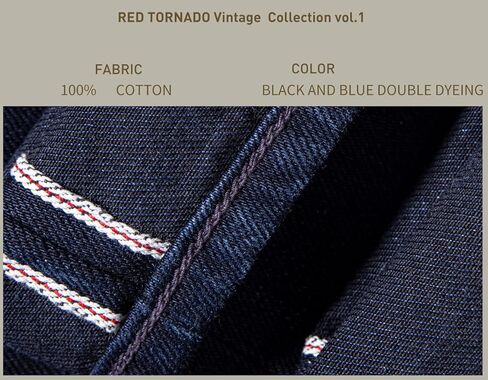 Red Tornado Vintage Men's Jeans Slim Fit Straight Leg Selvedge Denim Pants Mid Rise Jean One Wash Chino Pants 14oz in Saudi Arabia