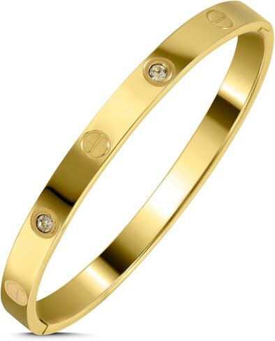 Gold Bracelet for Women, 18K Gold Plated Stainless Steel Gold Bracelet, Lovely Gift for Women, Girlfriend or Wife - Free Size in Saudi Arabia