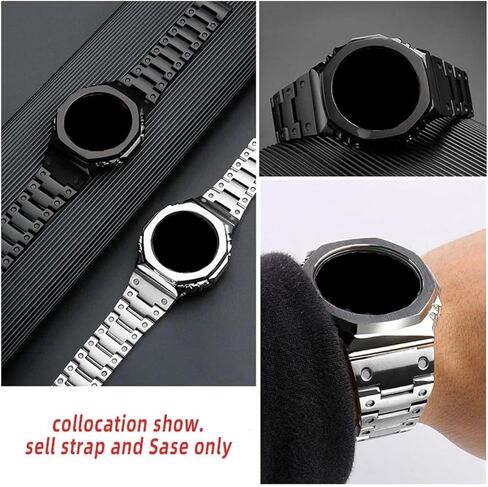 إكسسوارات الساعة تناسب كاسيو G-SHOCK GA-2100 حزام من الفولاذ المقاوم للصدأ إطار معدني GA2100 GA2110 GA-B2100 سوار ساعة رجالي مُعاد تركيبه in Kuwait