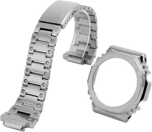 إكسسوارات الساعة تناسب كاسيو G-SHOCK GA-2100 حزام من الفولاذ المقاوم للصدأ إطار معدني GA2100 GA2110 GA-B2100 سوار ساعة رجالي مُعاد تركيبه in Kuwait