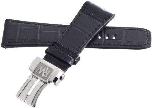 RaymondWeil Don Giovanni Black Leather Watch Band Strap with Silver Buckle 28mm x 22mm in Saudi Arabia