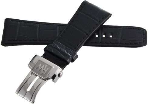 RaymondWeil Don Giovanni Black Leather Watch Band Strap with Silver Buckle 28mm x 22mm in Saudi Arabia