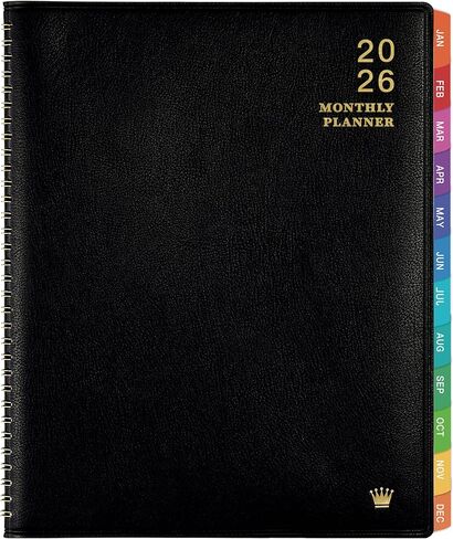 2025 Monthly Planner - Jan. 2025 - Dec. 2025, 12 Months Calendar/Planner 2025 with Faux Leather, 8.86" x 11.4", 15 Notes Pages, Strong Twin - Wire Binding, Pocket, Monthly Tabs, Perfect Organizer in Saudi Arabia