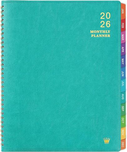 2025 Monthly Planner - Jan. 2025 - Dec. 2025, 12 Months Calendar/Planner 2025 with Faux Leather, 8.86" x 11.4", 15 Notes Pages, Strong Twin - Wire Binding, Pocket, Monthly Tabs, Perfect Organizer in Saudi Arabia