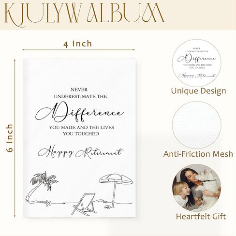 Retirement Gifts Photo Album 4x6, Retirement Gifts for Coworker Teacher Nurse, Going Away Gift, Never Underestimate the Difference Small Memory Photo Album Book for 18 Pockets Hold 36 Pictures in Saudi Arabia