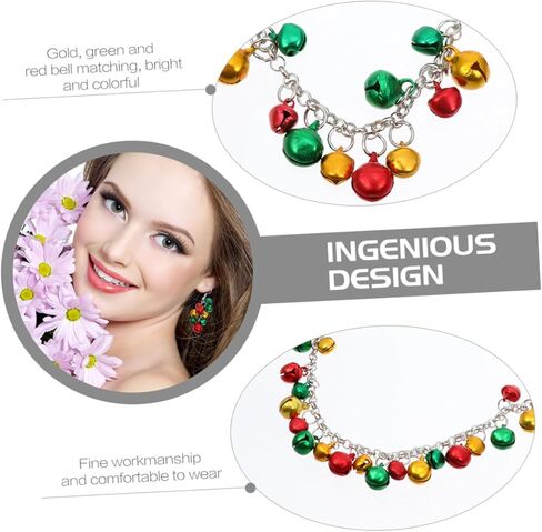 4Pcs Christmas Jewelry Kit Colorful Bell Decorated Set for Festive Celebrations Loved Ones and Holiday Parties in Saudi Arabia