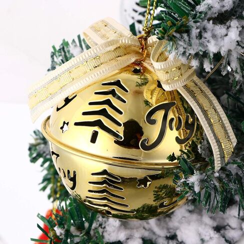 Toyvian 12pcs Christmas Jingle Bells Metal Sleigh Bells Merry Christmas Decor for Tree Wreath Garland Ornaments (Golden) in Saudi Arabia