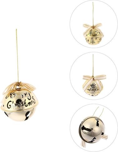 Toyvian 12pcs Christmas Jingle Bells Metal Sleigh Bells Merry Christmas Decor for Tree Wreath Garland Ornaments (Golden) in Saudi Arabia