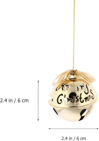 Toyvian 12pcs Christmas Jingle Bells Metal Sleigh Bells Merry Christmas Decor for Tree Wreath Garland Ornaments (Golden) in Saudi Arabia
