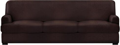 molasofa Leather Look T-Cushion Sofa Slipcovers with 3 Individual Shape Seat Covers for Home Décor, 4 Pieces - Stretchable, Washable, Non-Pilling, Non-Slip Sofa Slipcover (Sofa, 02 Black) in Saudi Arabia