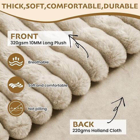 Papasan Chair Cushion Cover, Plush Faux Fur papasan Cushion Cover, 50 Inch for 40-44 Inch Cushions, Super Soft Removable Cover with Ties & Zipper, Machine Washable - Khaki in Saudi Arabia