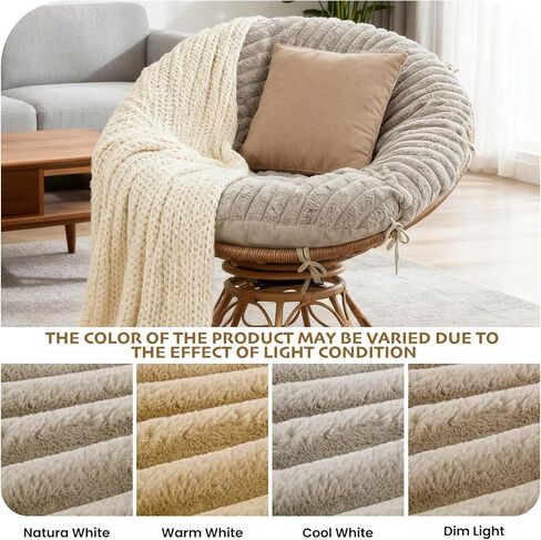 Papasan Chair Cushion Cover, Plush Faux Fur papasan Cushion Cover, 50 Inch for 40-44 Inch Cushions, Super Soft Removable Cover with Ties & Zipper, Machine Washable - Khaki in Saudi Arabia